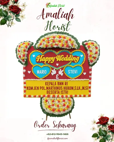 Karangan Papan Bunga Pernikahan di Sadeng Kolot
